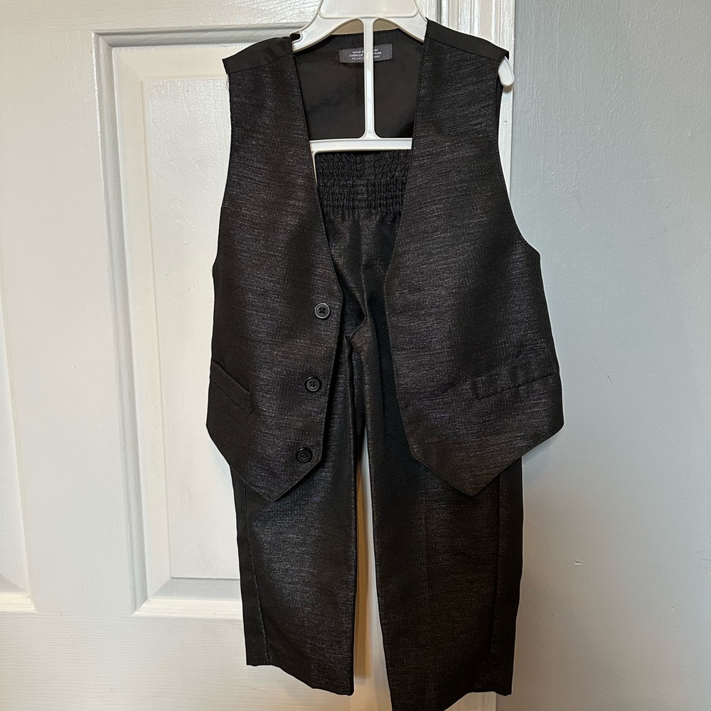 Toddler Boys Dress Pants and Vest, Van Heusen, Size 3T, Black with Shimmer